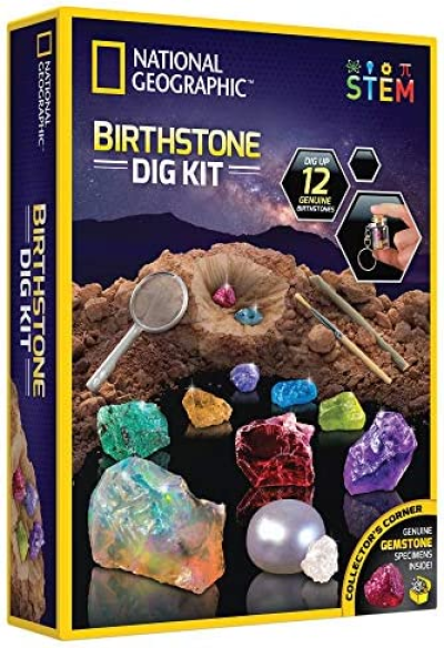 National Geographic Earth Science Kit - Over 15 Science Experiments for Kids, Crystal Growing Kit, Volcano Science Kit, Dig Kits & Gemstones, Stem