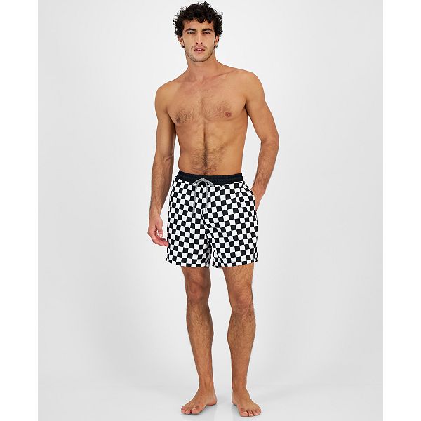 I.n.c. International Concepts Inc Men's Zane Checkerboard 5 Swim Trunks,  Created for Macy's
