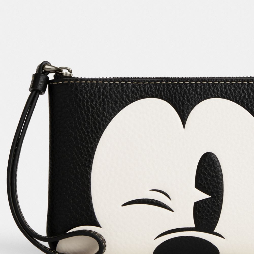 Coach Disney X Coach Corner Zip Wristlet With Wink Mickey Mouse