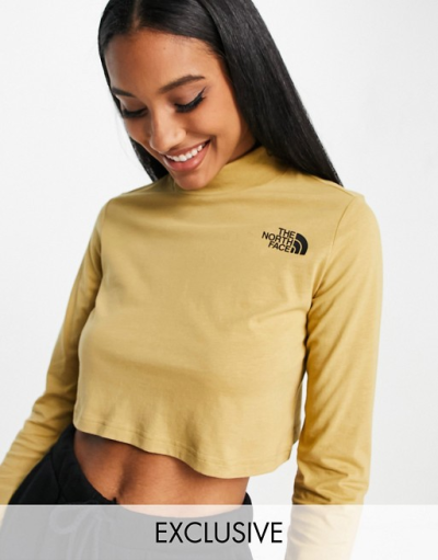 The North Face Simple Dome cropped t-shirt in white Exclusive at ASOS