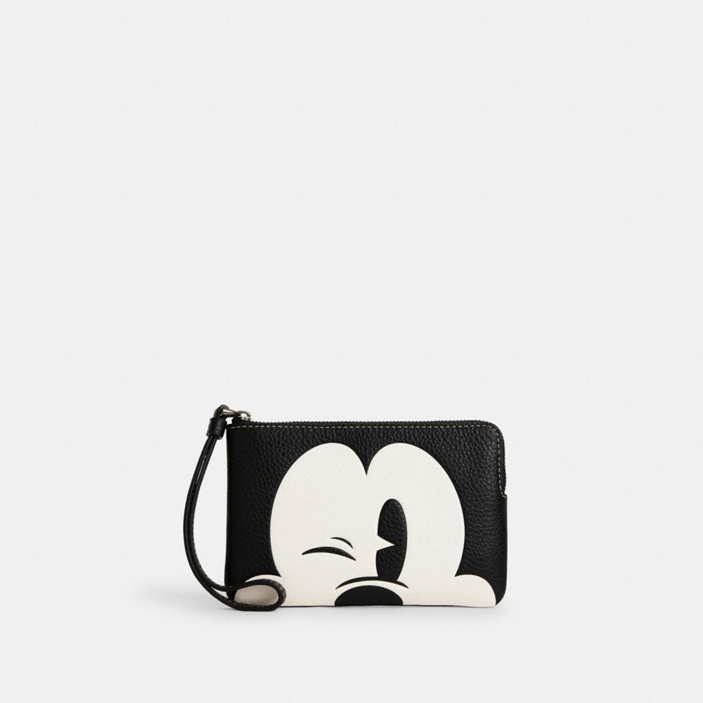 Coach Disney X Coach Corner Zip Wristlet With Wink Mickey Mouse