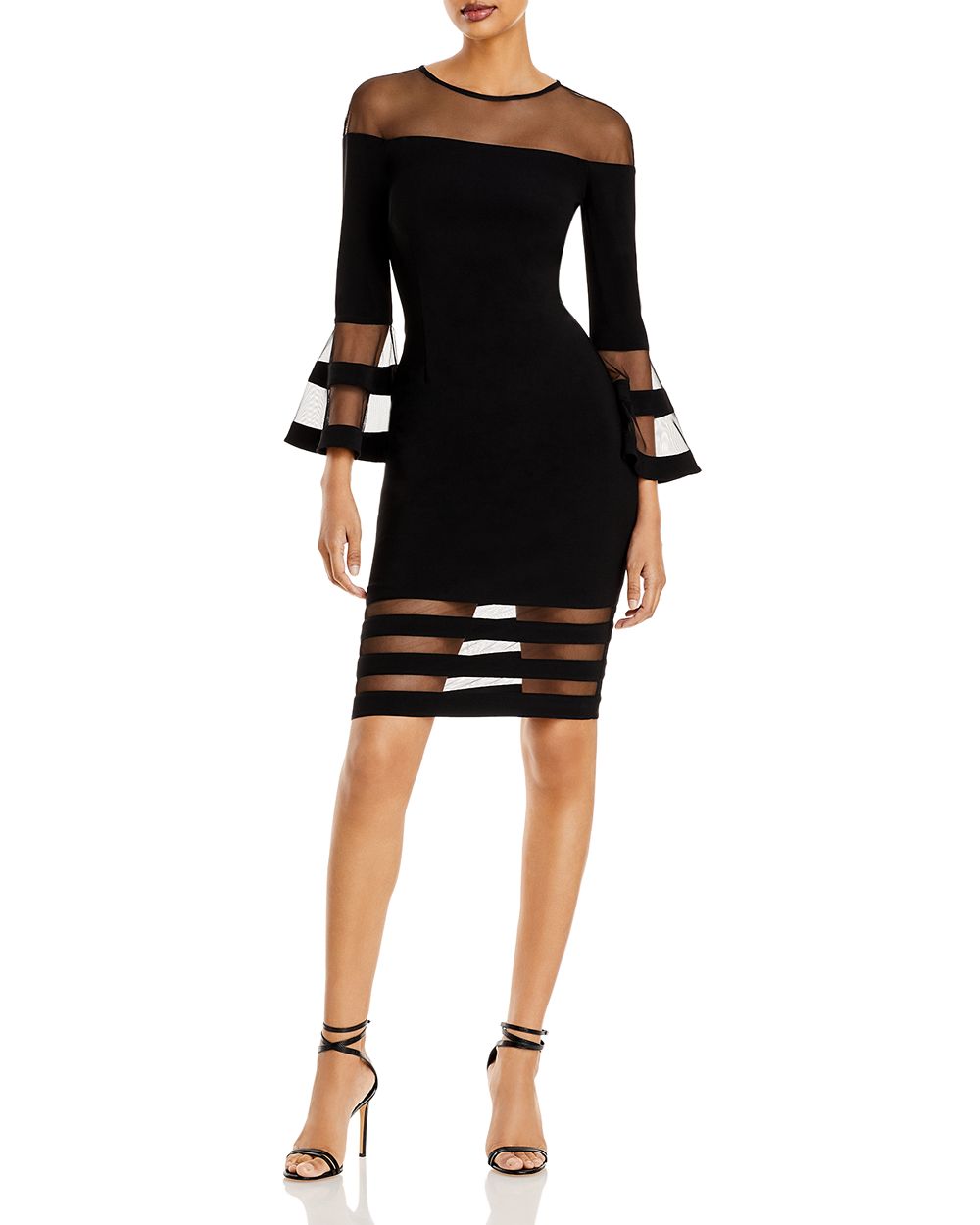 AQUA Bell-Sleeve Illusion Dress - 100 ...