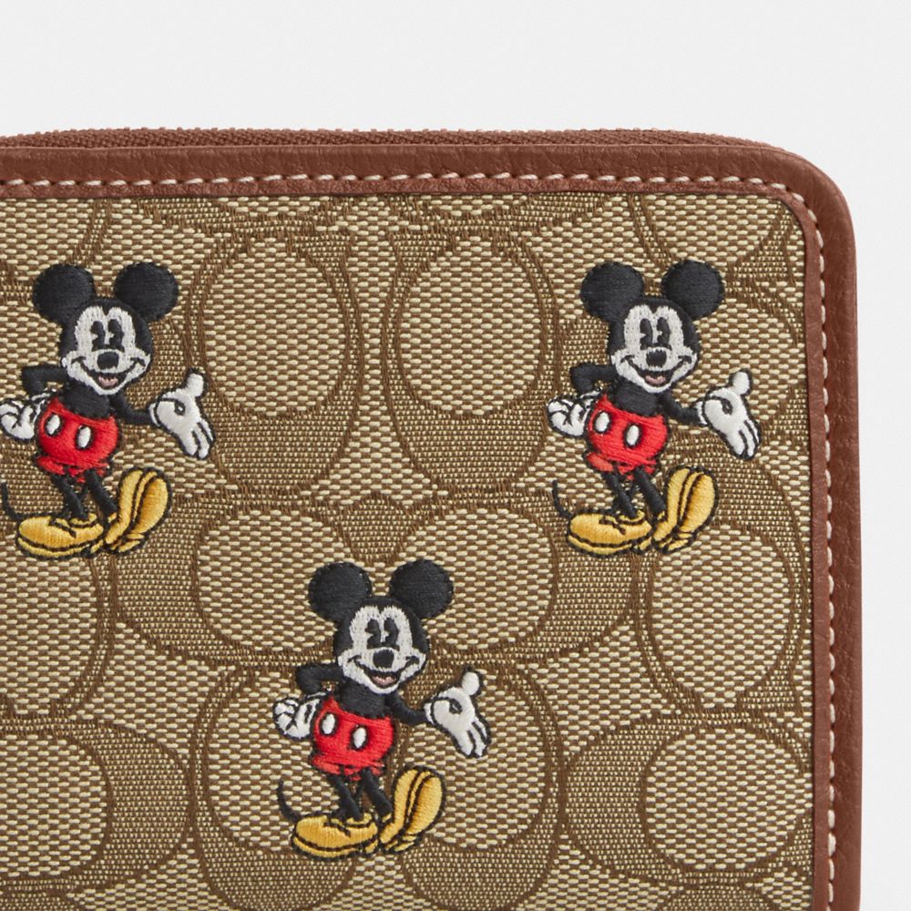 Coach Disney X Coach Small Zip Around Wallet In Signature Jacquard